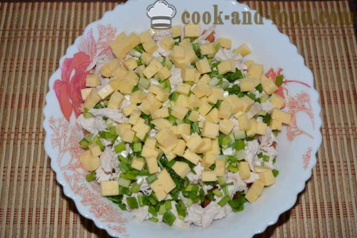 Herkullinen salaatti avokado ja broilerin rinta - miten valmistautua salaatti avokado ja kanaa, jossa askel askeleelta resepti kuvat