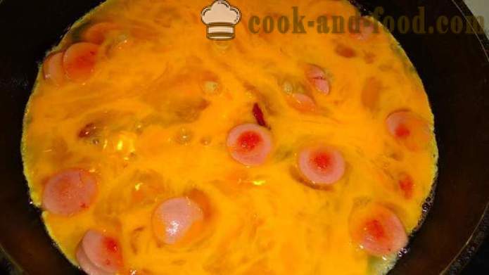 Suuri paistettuja munia makkaraa strutsin munat - miten ruokaa munakas strutsi munat, askel askeleelta resepti kuvat