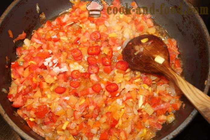 Lihapullia, riisiä ja kastike - miten ruokaa lihapullia kastike ja vihanneksia, jossa askel askeleelta resepti kuvat
