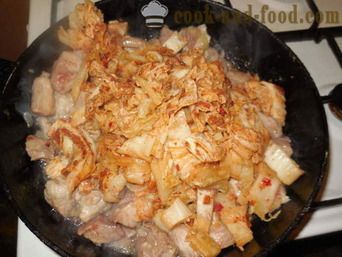 Porsaan Kimchi Korean - Kimchi kuin paista liha, askel askeleelta resepti kuvat