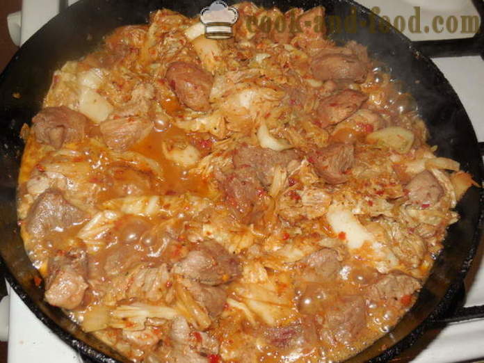 Porsaan Kimchi Korean - Kimchi kuin paista liha, askel askeleelta resepti kuvat