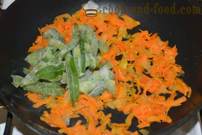 Kasha: Tattari riisiä ja vihanneksia paistinpannulla - miten ruokaa tattari riisi lisukkeita yhteen, askel askeleelta resepti kuvat