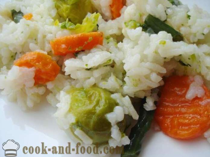 Riisiä vihanneksia multivarka - miten ruokaa riisiä vihanneksia multivarka, askel askeleelta resepti kuvat