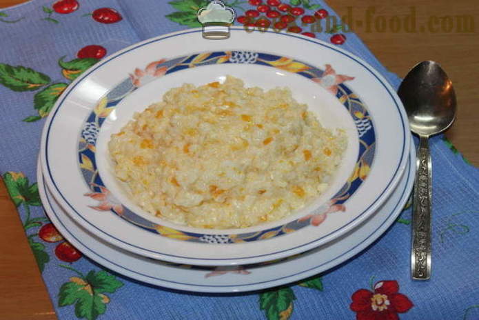Riisipuuro kurpitsan Maidon - miten ruokaa riisipuuro kurpitsan lautaselle, jossa on askel askeleelta resepti kuvat