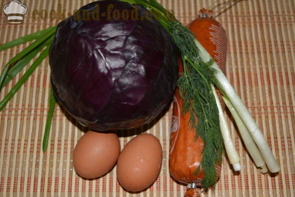 Yksinkertainen salaattia punakaalia majoneesi - miten valmistautua salaatti punakaali, askel askeleelta resepti kuvat