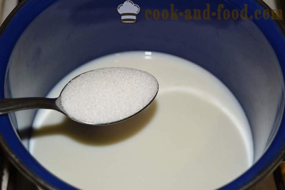 Mannasuurimot maidossa ilman paakkuja pannulla - miten ruokaa puuroa maitoa ilman paakkuja, askel askeleelta resepti kuvat