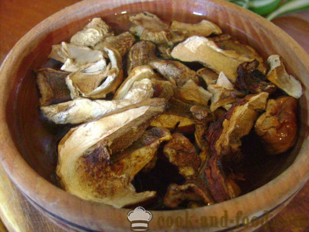 Kasviskeitto sieniä ja pavut - miten ruokaa keitto sieniä, askel askeleelta resepti kuvat