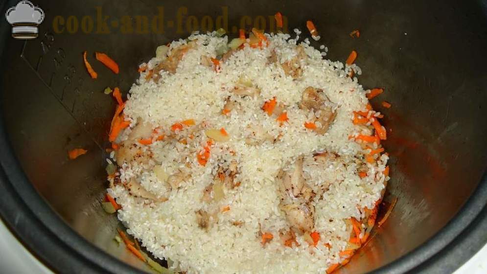 Pilaf kani multivarka - miten ruokaa risotto kani multivarka, askel askeleelta resepti kuvat