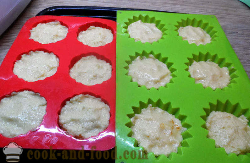 Yksinkertainen cupcakes jogurtti tai smetana kanssa suurimot - kuinka tehdä cupcakes säilyketölkit, askel askeleelta resepti kuvat