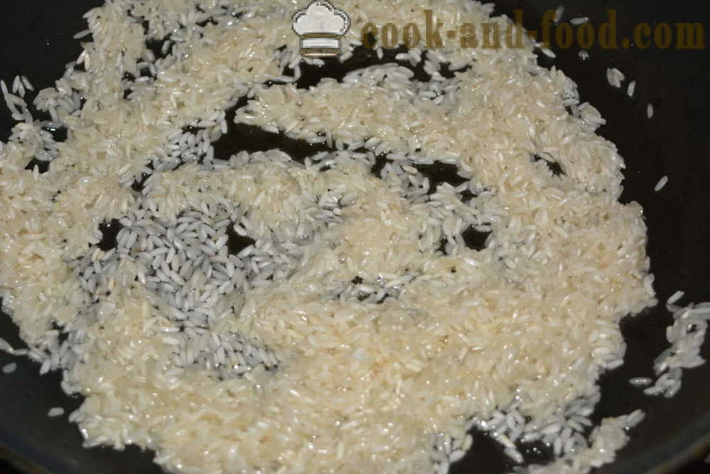 Miten kokki riisin koristeeksi mureneva - miten ruokaa rapeaksi riisiä pannulla, askel askeleelta resepti kuvat