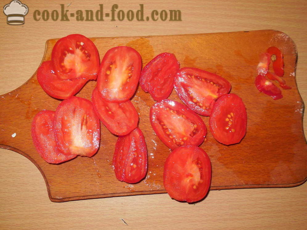 Munakasta paistettu liha ja tomaatti - kuten paistettu munakoiso lihan uunissa, jossa askel askeleelta resepti kuvat