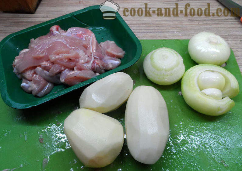 Echpochmak tartar, lihaa ja perunoita - miten ruokaa echpochmak, askel askeleelta resepti kuvat