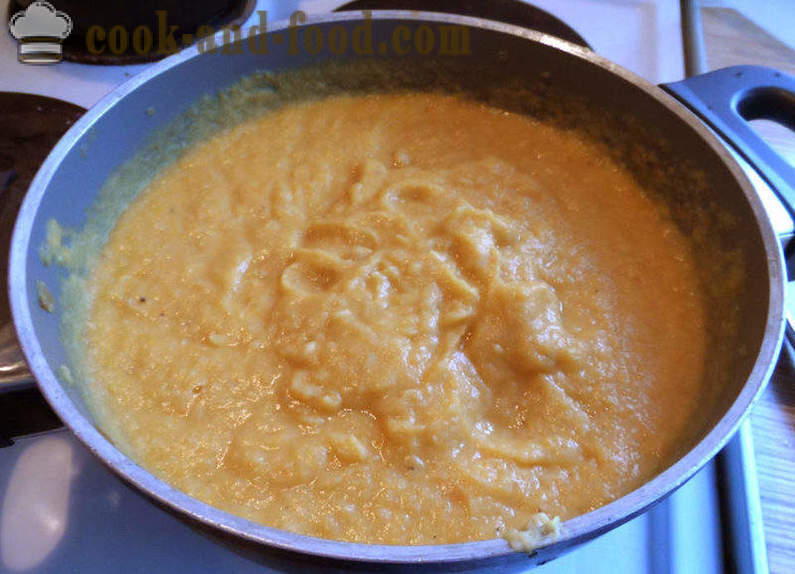 Kurpitsa ja linssikeitosta - miten ruokaa keittoa ruskeita linssejä, askel askeleelta resepti kuvat