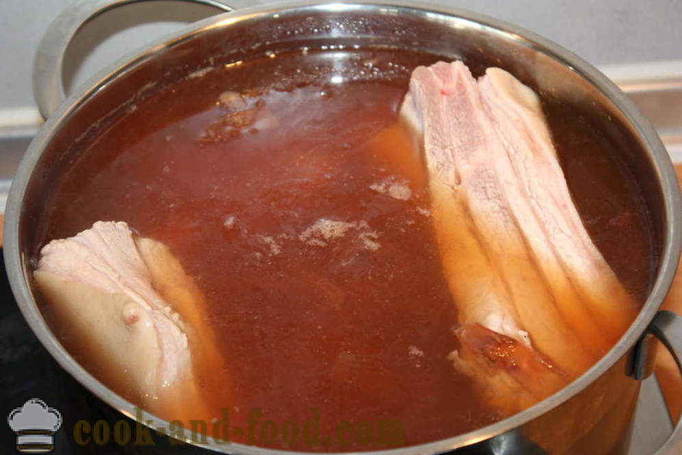 Pekonia sipulinkuoriväri - miten ruokaa pekonia sipulinkuoriväri, askel askeleelta resepti kuvat