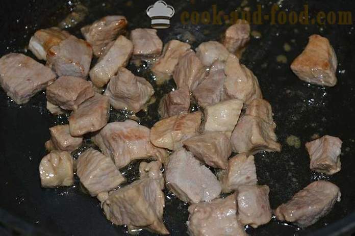 Herkullinen tattari lihan paistinpannulla - miten ruokaa tattari puuroa lihaa, askel askeleelta resepti kuvat