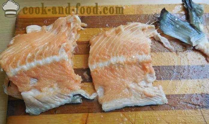 Miten säilöä harjuja punainen kala nestesavuvalmisteel- - herkullinen resepti harjanteita suolattua lohta, valokuvista
