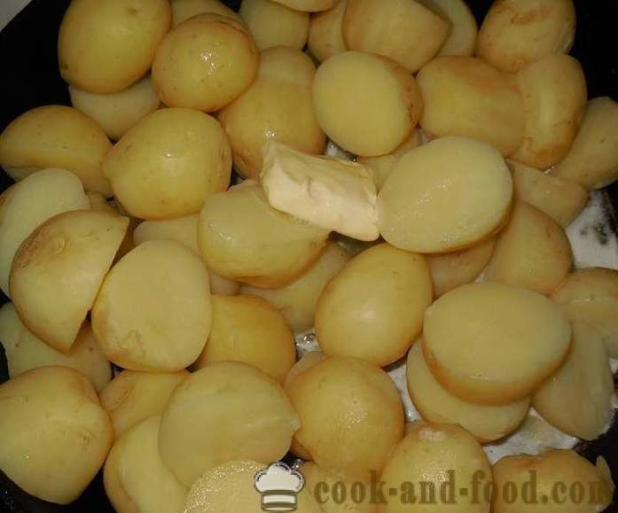 Herkullinen uudet perunat kermaviili tilli ja valkosipuli - miten ruokaa herkullinen uusia perunoita, yksinkertainen resepti kuva