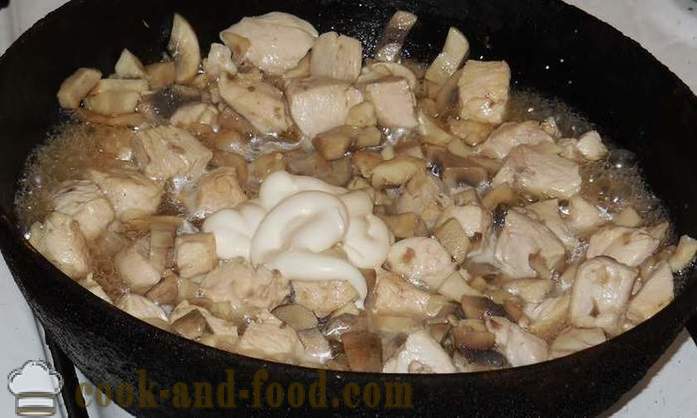 Kanaa haudutettua sieniä tai miten ruokaa broileripata - askel askeleelta resepti kuvat