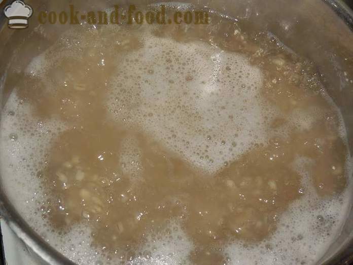 Herkullinen Ohrarouhepuuro veden - askel askeleelta resepti valokuvista - miten ruokaa Ohrarouhepuuro