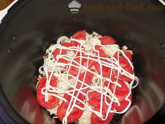 Kasvisvuokaa sieniä ja perunaa multivarka - miten ruokaa kasviskiusaus - resepti valokuvia - askel askeleelta