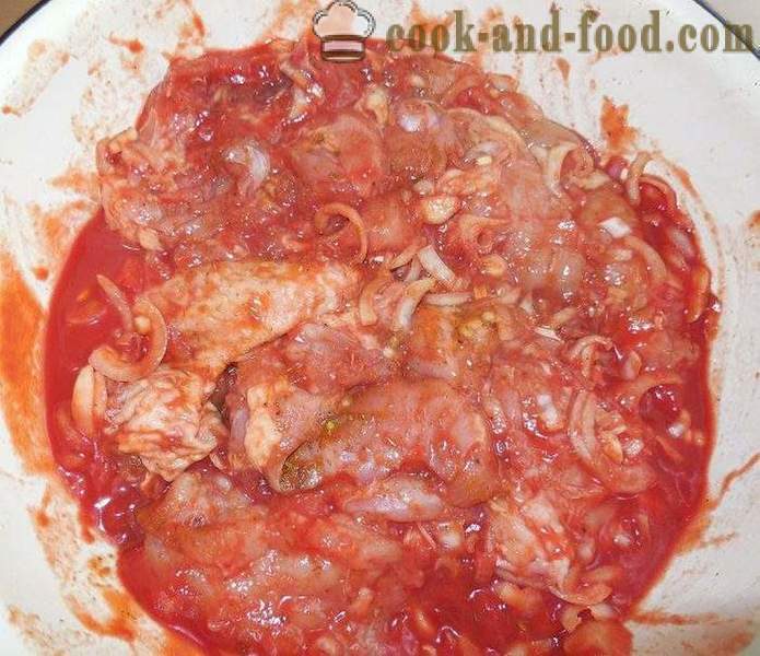 Grilli kana grilli - herkullinen ja meheviä vartaat kanan tomaattikastikkeessa - askel askeleelta resepti kuvat