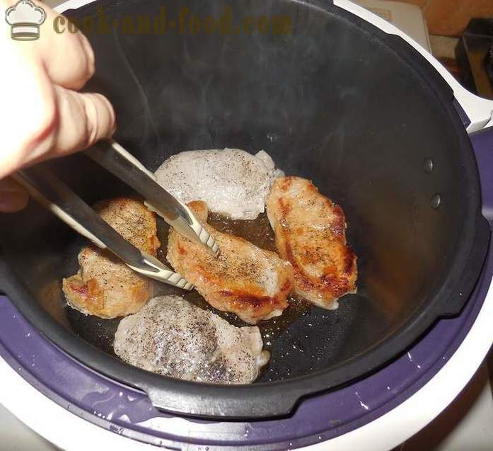Mehukas porsaanpihvi sipuli - miten ruokaa herkullinen pihvi multivarka - askel askeleelta resepti kuvat