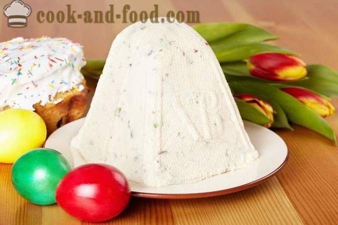 Pääsiäinen Royal rahka (hautua) - Yksinkertainen kotiin resepti pääsiäisenä juustoa rusinoita, kuorrutettuja hedelmiä, pähkinöitä