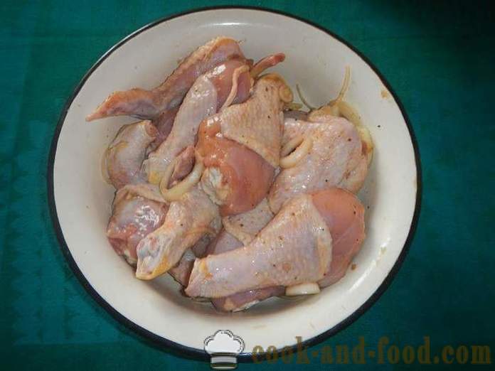 Paahdettu kana grilli - miten herkullista paistettua kanaa grilli, reseptin valokuvan.