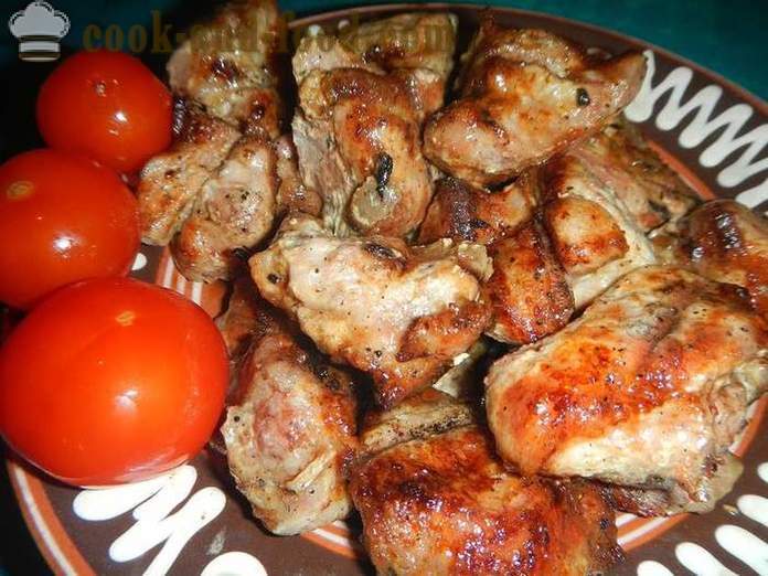 Mehukas sianlihaa grilli - miten marinoida lihan kebab, grilli, grillataan tai paistamiseen grillissä resepti valokuvista.