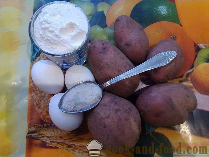 Herkullinen perunaohukaisia, perunaohukaisia ​​perunoista tai perunaohukaisia ​​- miten ruokaa lettuja, yksinkertainen askel askeleelta resepti kuvia.