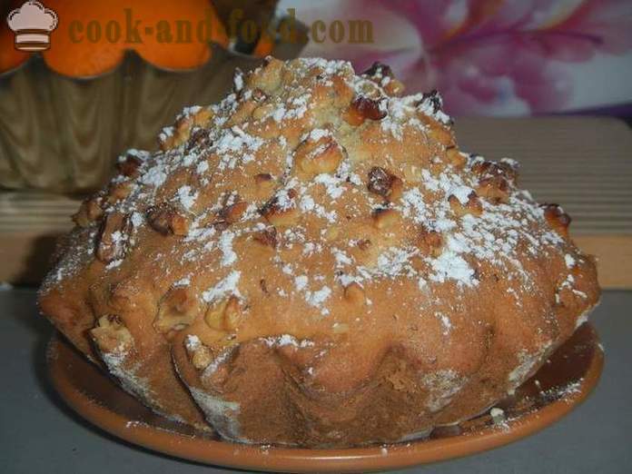 Yksinkertainen pähkinä cupcake kefir - miten ruokaa kakku kotona, askel askeleelta resepti kuvia.