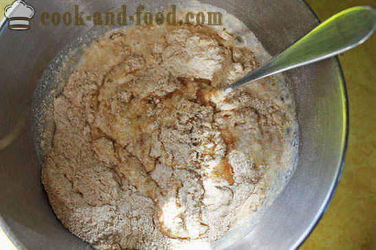 Leipä ilman hiivaa ja käymistilassa jogurttia, paistetaan uunissa - vehnä - ruis, kotitekoinen yksinkertainen resepti kuva