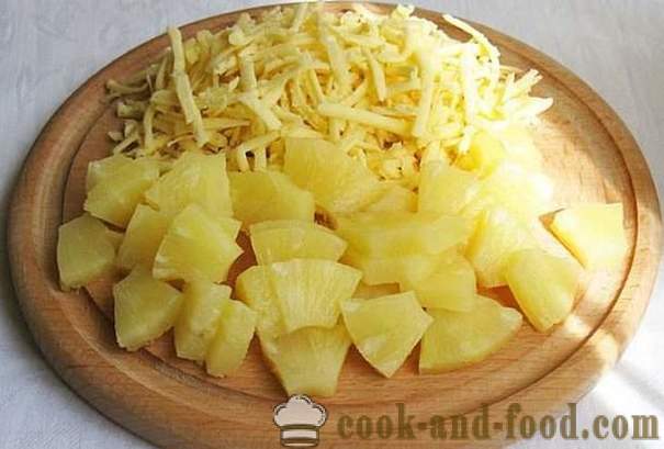 Kanasalaatti ananasta nopeasti tehdä salaattia, resepti on yksinkertainen ja herkullinen, jossa kuvat