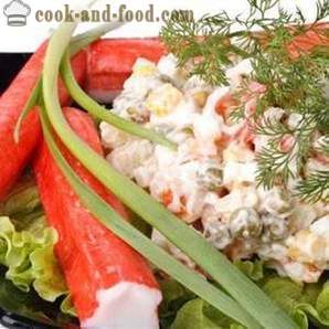 Rapu salaatti - resepti klassinen ja yksinkertainen, valokuvista. Miten ruokaa herkullinen rapu salaatti maissi, riisi ja kurkku