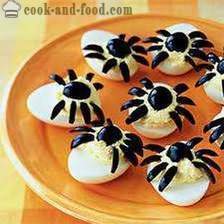 Täytetyt munat tai välipaloja Halloween reseptejä: 