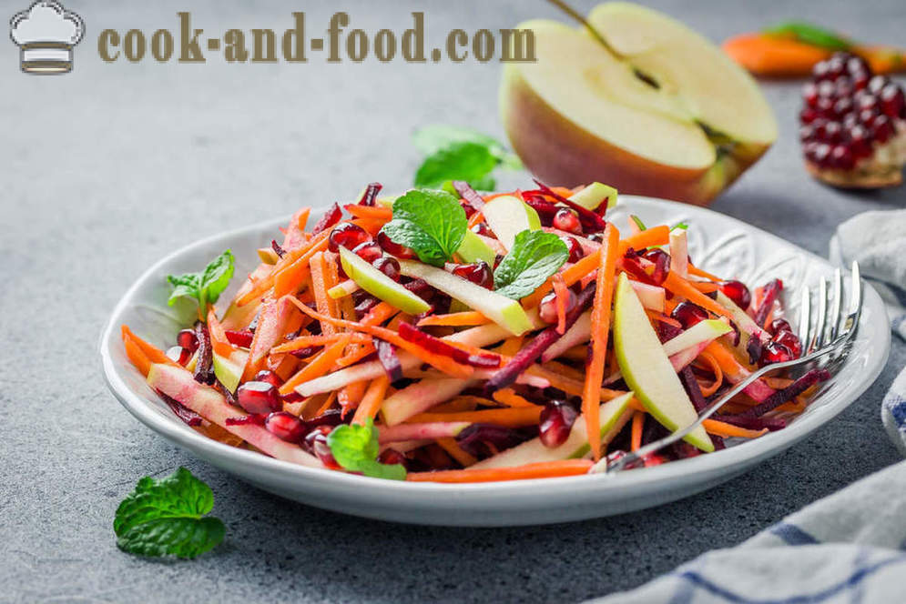 Vitamiinipitoisilla ateriat: 5 salaatti reseptejä punajuuret ja porkkanat - video reseptejä kotona